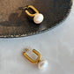 Steel Large Pearl Earrings