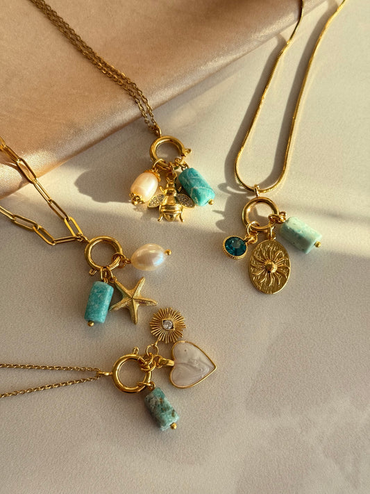 Amazonit Charm Kolyeler