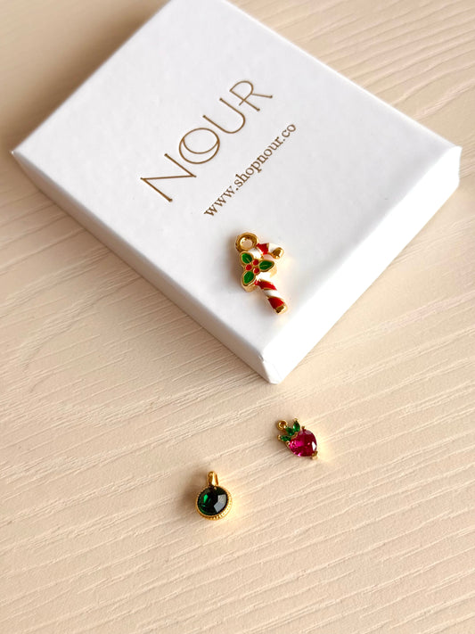 Şeker Çilek Yeşil Taş Charm