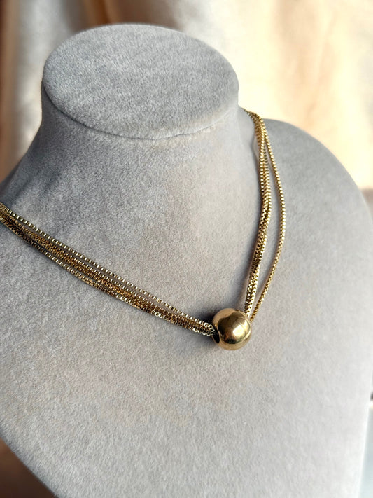 Çelik Çok Zincirli Top Kolye