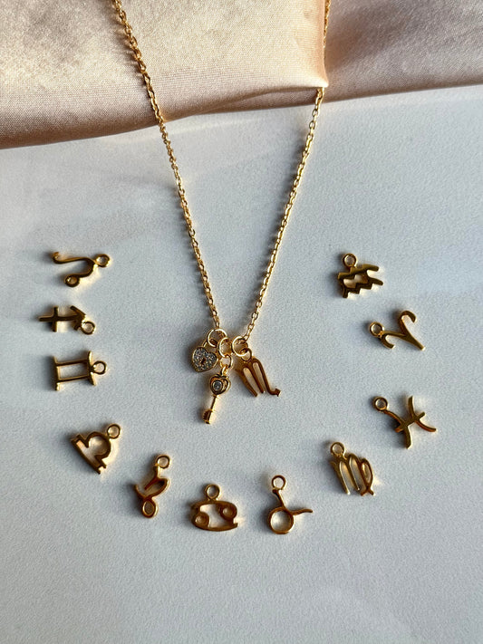 Burç Kalp Kilit Kolye