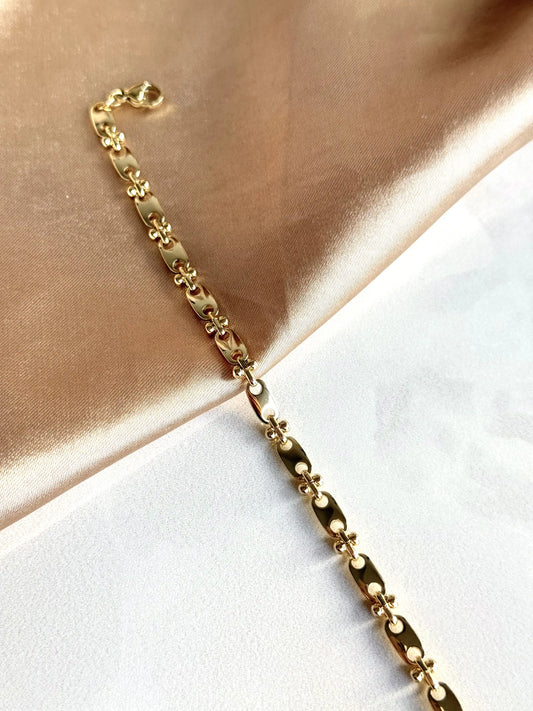 Kilit Zincir Trend Bileklik 14 Ayar Serisi