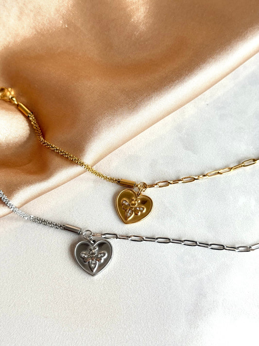 Çelik Arı Kalp Bileklik