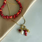 Coral Pearl Charm Necklace