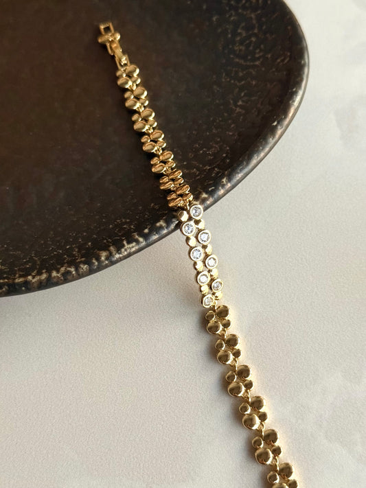 Taşlı Pul Bileklik 14 Ayar Serisi