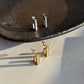 Steel Stone Square Earrings