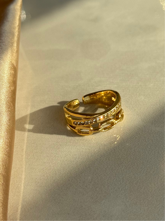 Çelik Taşlı Zincir Yüzük