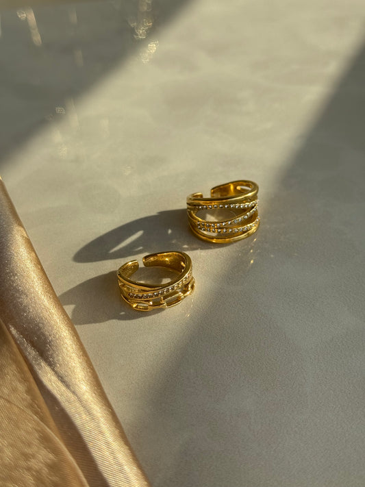 Çelik Taşlı Zincir Yüzük