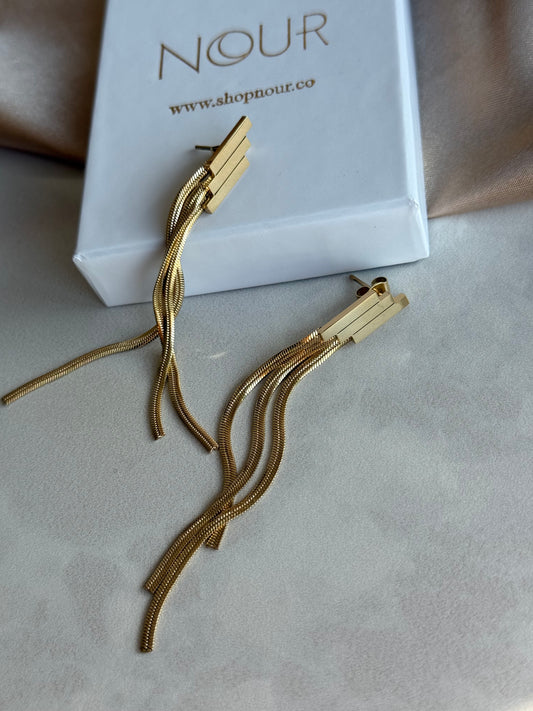 Çelik Dörtgen Sallantılı Küpe