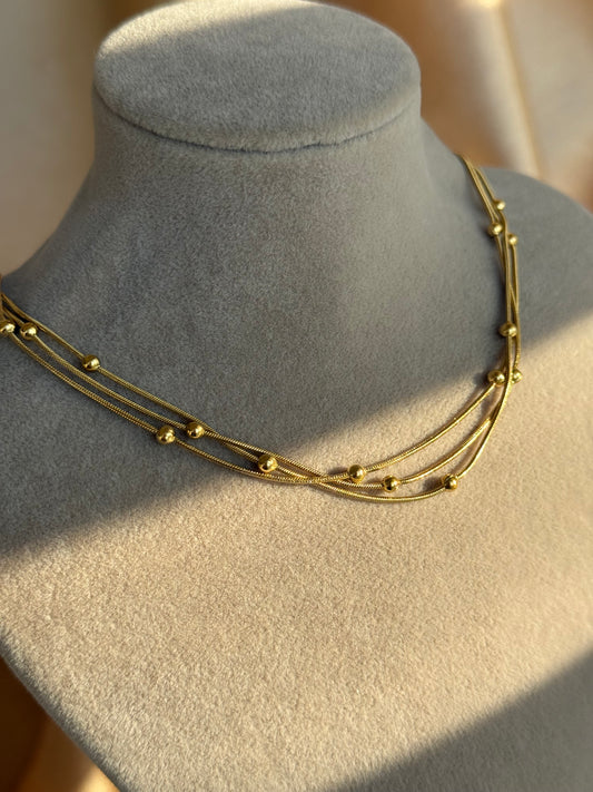 Çelik Üç Zincirli Dorika Kolye