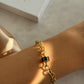 Steel Navy Blue Lock Bracelet