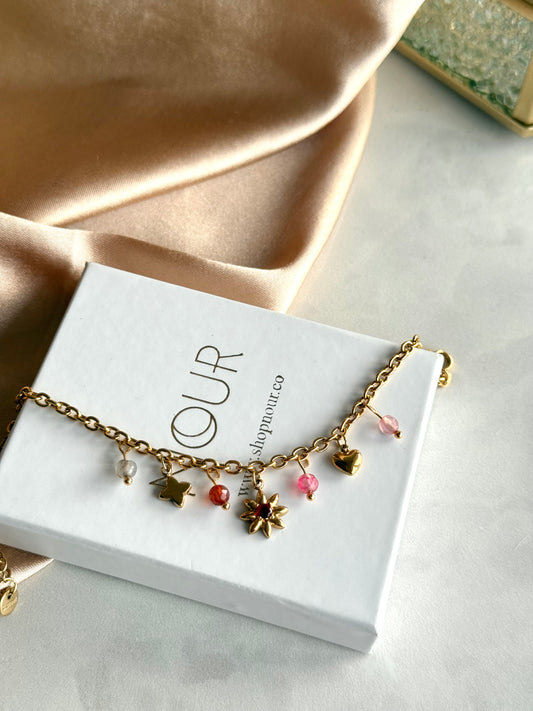 Çelik Güneş Minimal Charm Bileklik