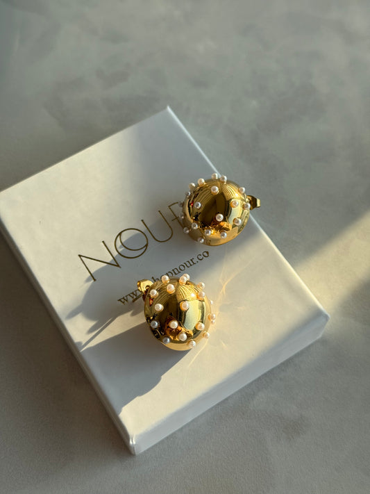 Çelik İncili Top Küpe