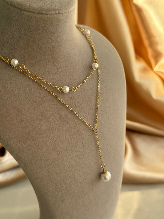 Çelik İncili Zincir Kolye