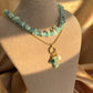 Aquamarine Pearl Charm Necklace
