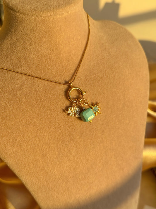 Firuze Taşlı Tasarım Kolye