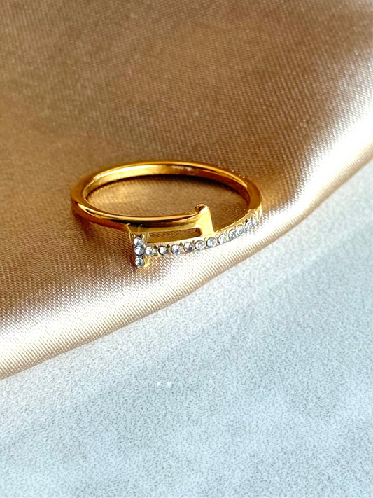 Çelik Taşlı T Yüzük