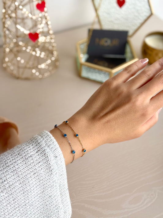 Çelik Nazar Boncuklu Bileklik