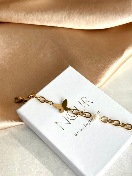 Çelik İnci Kelebek Bileklik