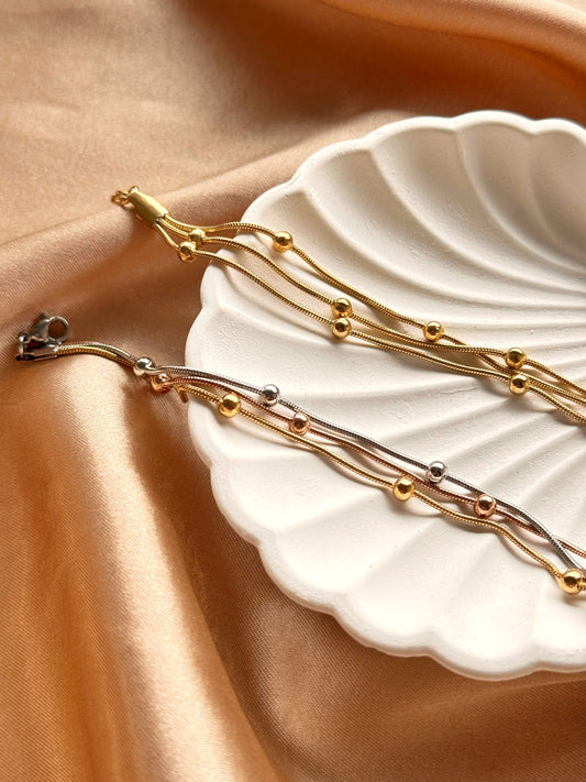 Çelik Dorika Üç Zincir Bileklik