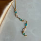 Colorful Stone "Y" Necklace