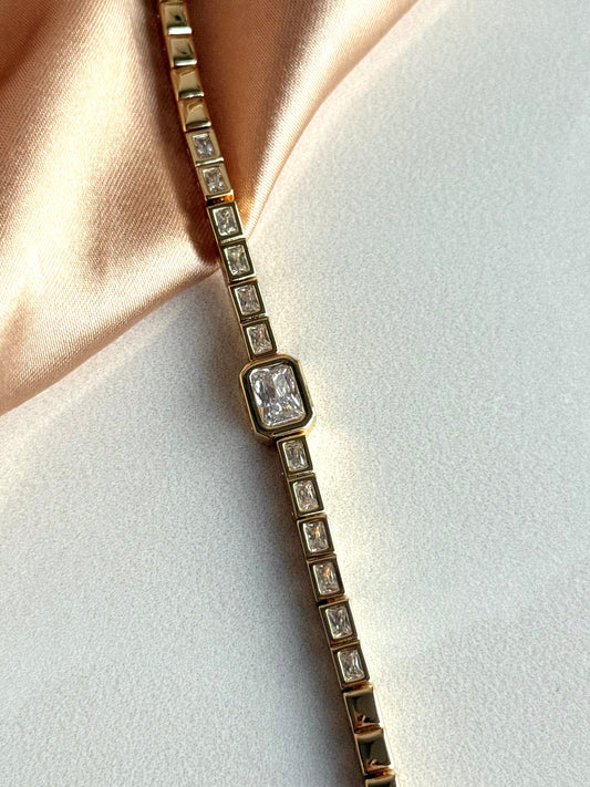 Baget Taşlı Bileklik 14 Ayar Serisi