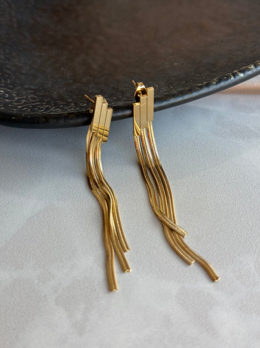 Çelik Dörtgen Sallantılı Küpe