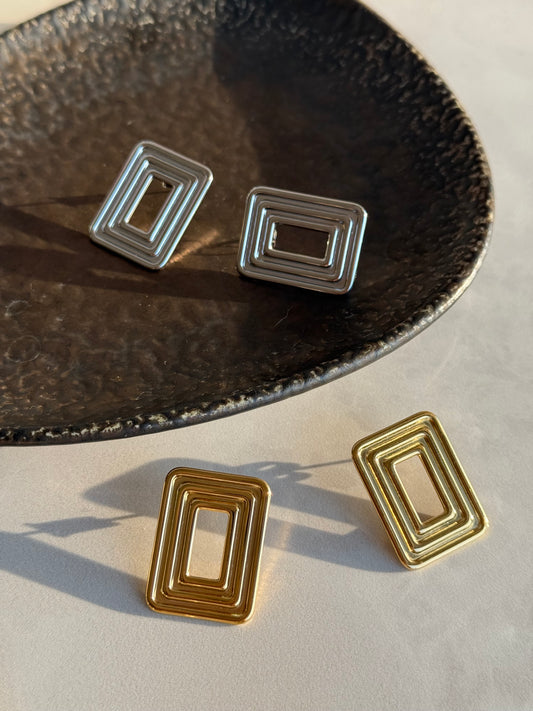 Çelik Dörtgen Küpe