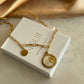 Steel Mother of Pearl Moon Necklace