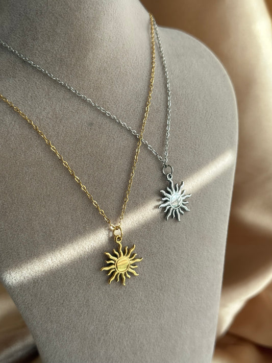 Çelik Güneş Kolye