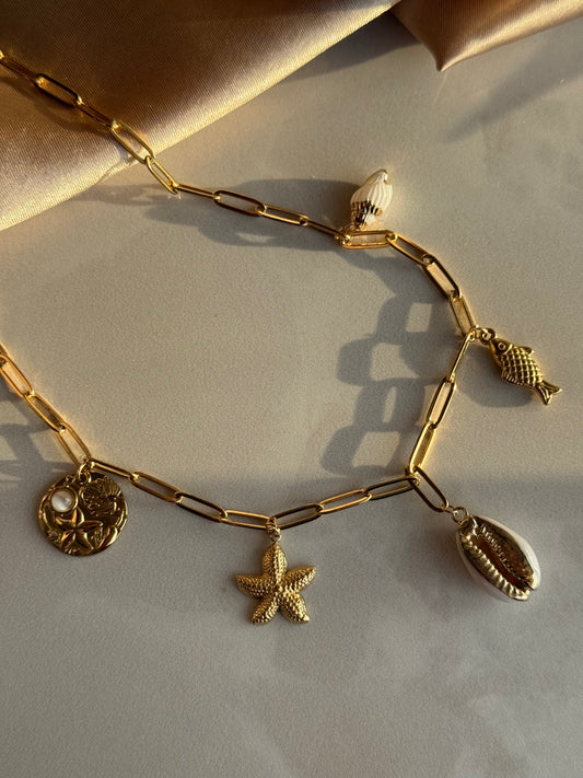 Çelik İstiridye Charm Kolye