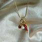 Coral Pearl Charm Necklace