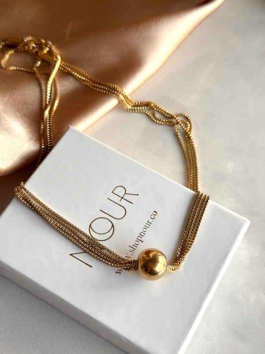 Çelik Çok Zincirli Top Kolye