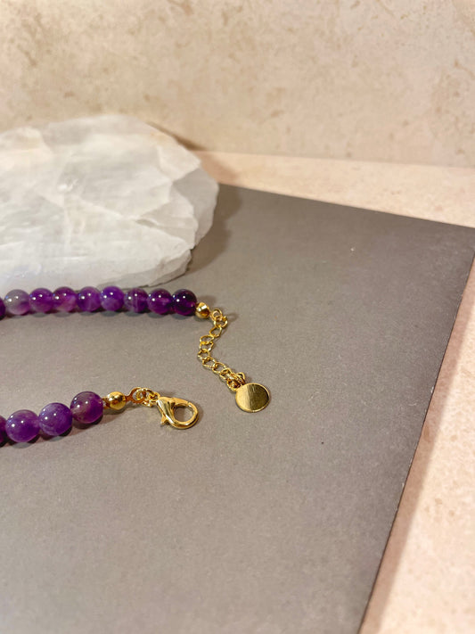 Ametist Kolye - El Yapımı Doğal Taş Kolye