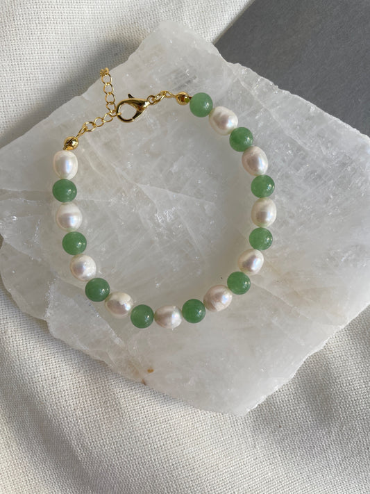Aventurin İnci Bileklik - El Yapımı Bileklik