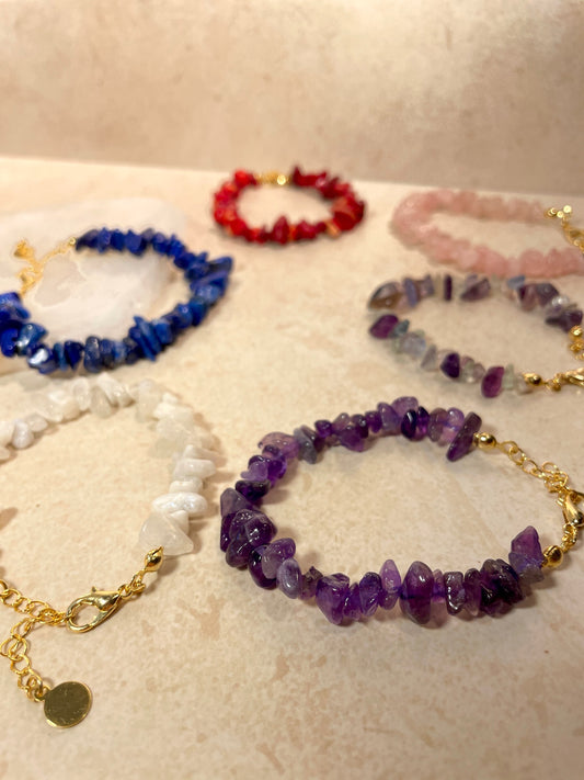 El Yapımı Doğal Kırık Taş Bileklikler