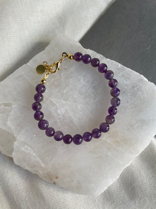 Ametist Boncuk Bileklik - El Yapımı Doğal Taş Bileklik
