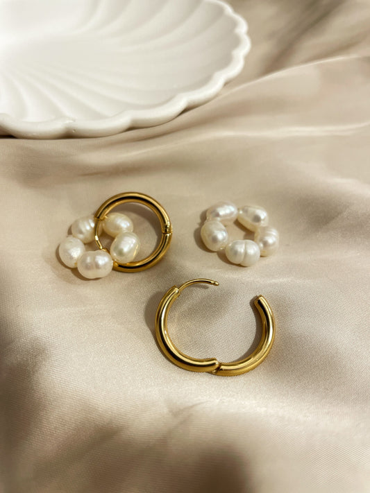 İnci Çiçek Küpe - Şık İnci Çiçek Küpe Modeli