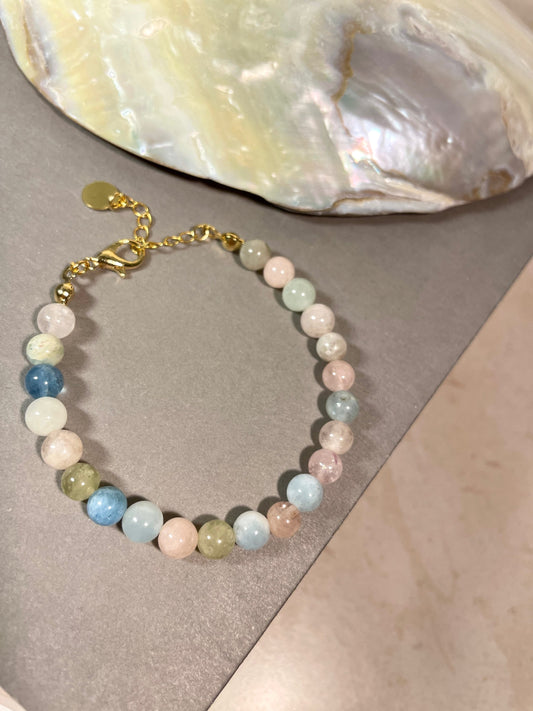 Morganit Boncuk Bileklik -  El Yapımı Doğal Taş