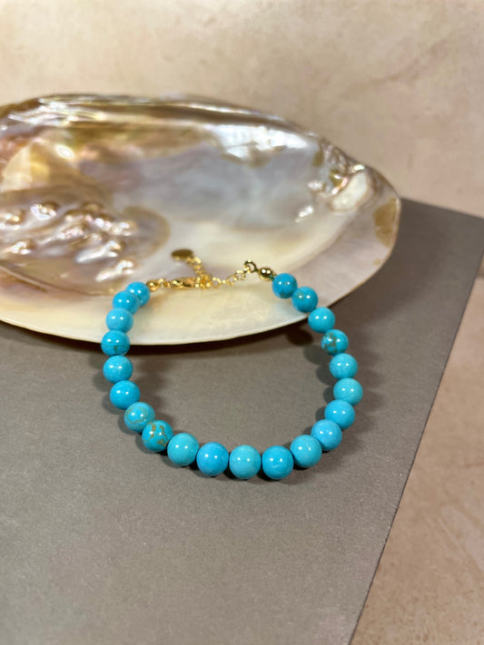 Turkuaz Boncuk Bileklik - El Yapımı Doğal Taş Bileklik