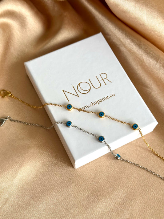 Çelik Nazar Boncuklu Bileklik