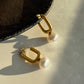Steel Large Pearl Earrings