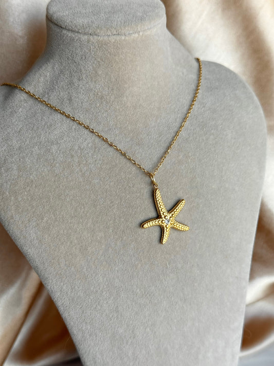 Çelik Taşlı Yıldız Kolye