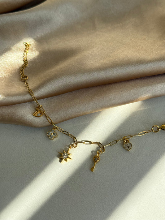 Taşlı Minimal Charm Bileklik