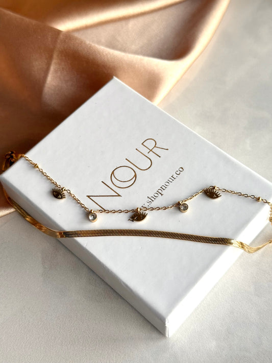 Çelik İki Zincirli Göz Bileklik