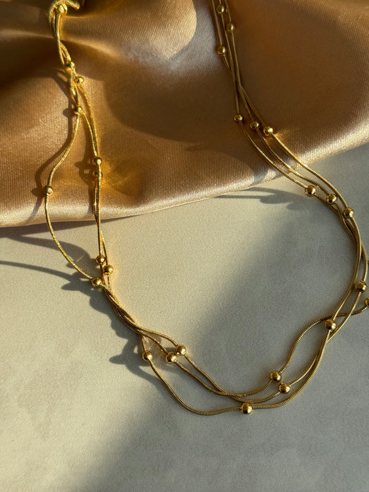 Çelik Üç Zincirli Dorika Kolye