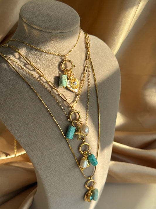 Amazonit Charm Kolyeler