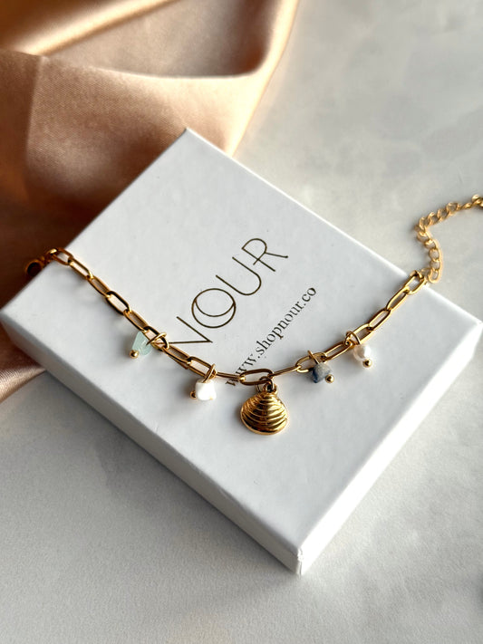 Çelik Deniz Kabuklu Charm Bileklik