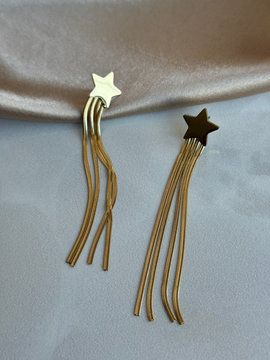 Çelik Sallantılı Yıldız Küpe