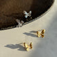 Steel Pearl Butterfly Earrings